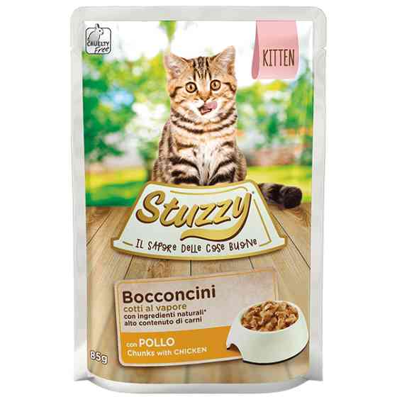 Stuzzy Chicken for Kitten ШТУЗИ ДЛЯ КОТЯТ влажный корм с курицей в соусе для котят, консервы для котов, пауч 85г Киев