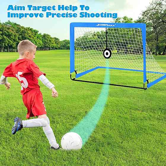 Футбольные ворота JOGENMAX JS2019 Синий Pop-up 120×90×90 см набор 2 шт с мишенью 6 конусов LED сумка Киев