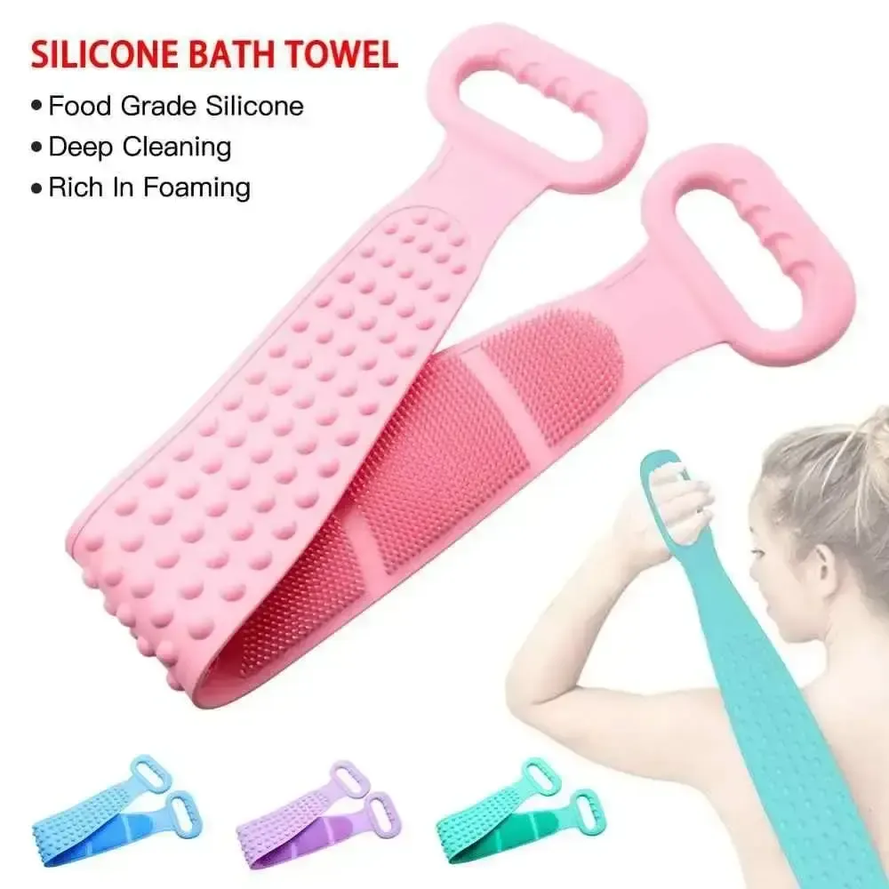 Силиконовая очищающая мочалка щетка - Silicone bath towel массажная для душа и ванны Коломия - фото 7