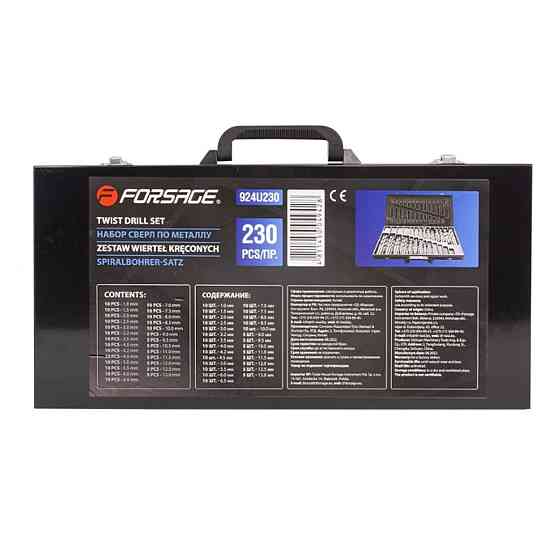 Набор сверл по металлу, 1-13 мм, 230 шт, HSS, в металлическом кейсе FORSAGE F-924U230 Одесса