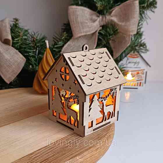 Ялинкова прикраса з LED підсвіткою фанера 10см Ірпінь