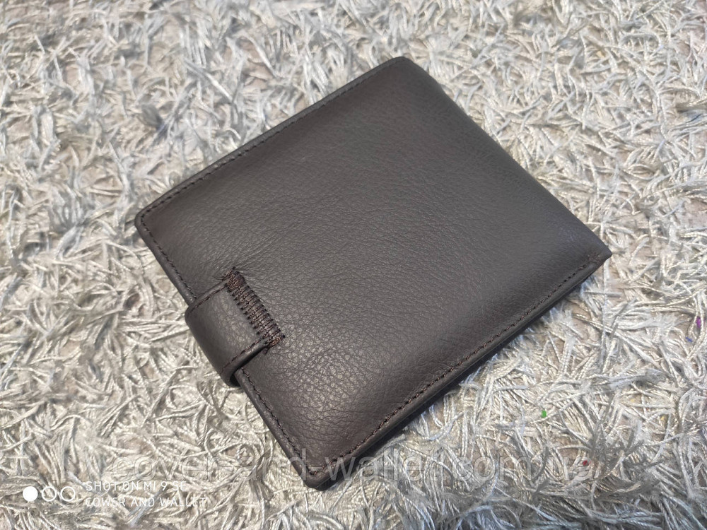 Мужское портмоне из высококачественной кожи коричневого цвета на кнопке Boston Киев - изображение 10