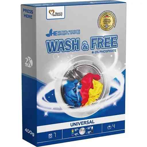 Порошок для прання універсальний "Wash&Free" 400г Гостомель