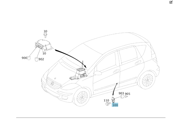 Mercedes-Benz  A1698202226 Датчик бічного удару A-class W169 B-class W245 A-class C169 Одеса