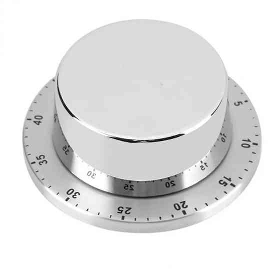 Таймер механічний для кухні, зворотній відлік, колір хром,на магніті на задній частині виробу Київ