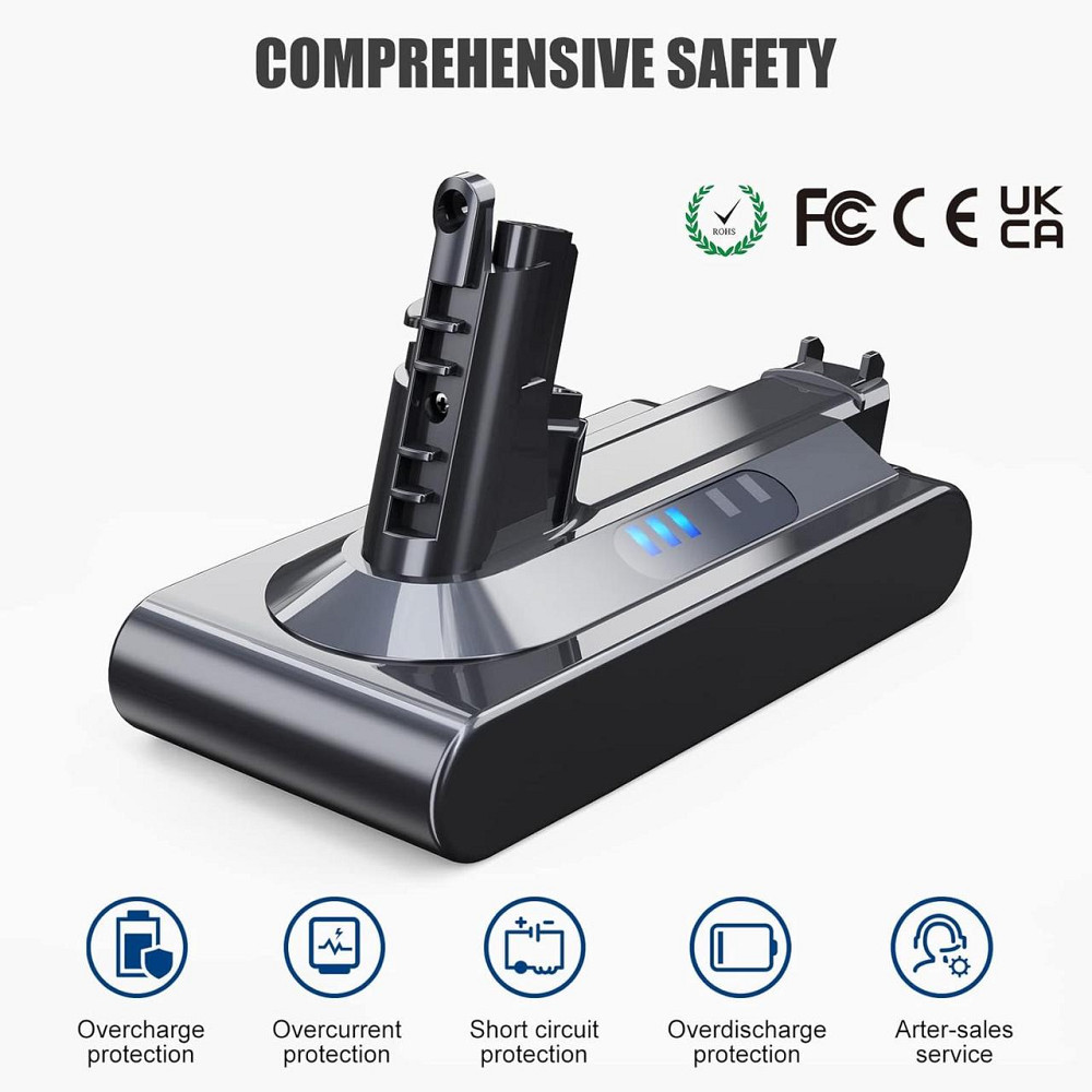 Акумулятор для пилососа EVARY V10 сірий 6000mAh 21V сумісний з Dyson V10 Animal Absolute Motorhead, змінний Li-ion, легкозамінний Київ - фото 5