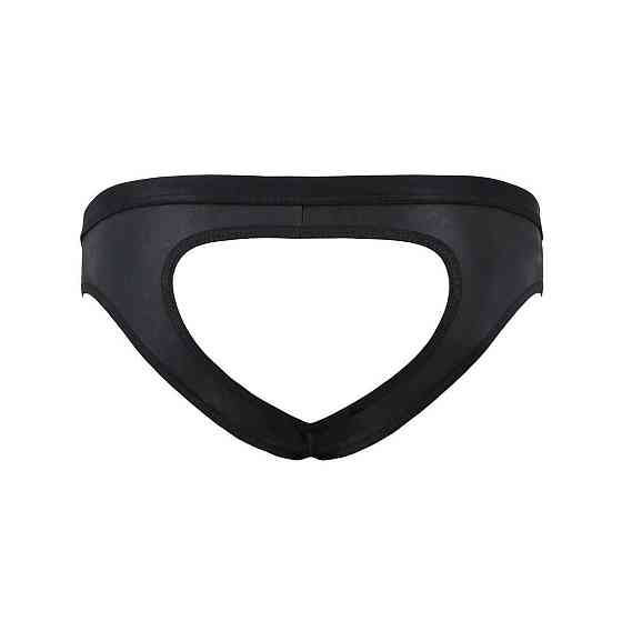 Мужские слипы с вырезами Passion 041 SLIP JOE XXL/XXXL Black, экокожа, открытые ягодицы Sex Aura Киев
