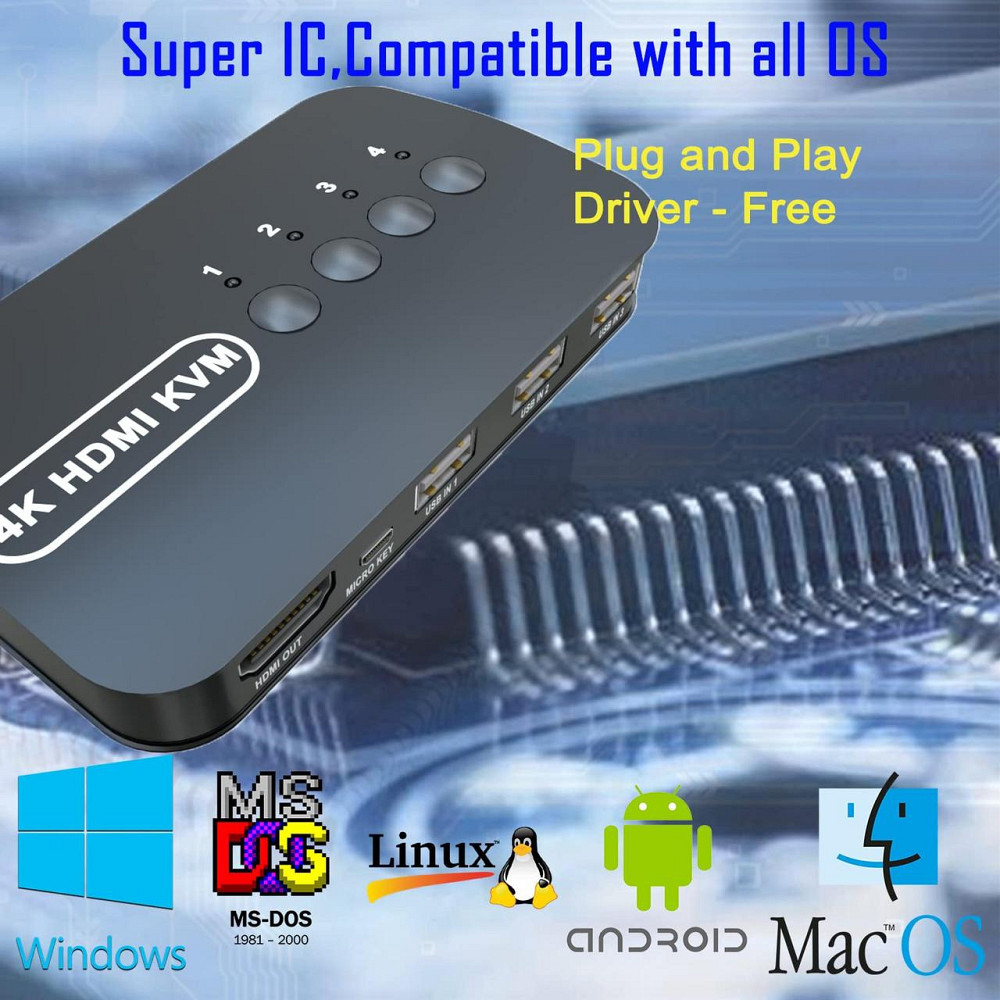 Переключатель KVM 4 порта HDMI для нескольких ПК Киев - изображение 8