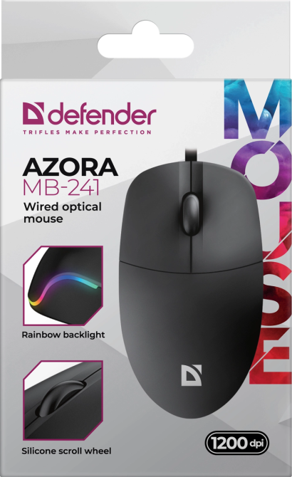 Миша Defender Azora MB-241 Black (52241) (7106519) Київ - фото 5