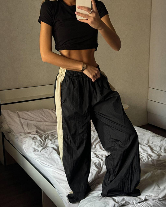 Жіночі спортивні оверсайз штани матова плащівка жатка Одеса - фото 3