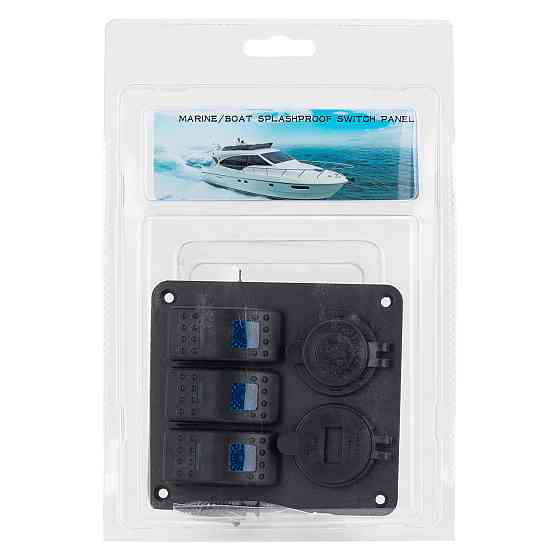 Панель переключения на 3 кнопки с 4.2A USB Вольтметр и прикуриватель Киев