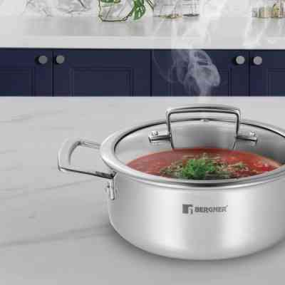 Каструля Bergner Steelblue, з кришкою 20 см (BG-33221-BL) Вінниця