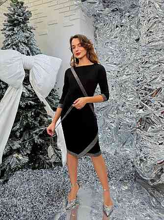 Жіноча святкова вечірня міні-сукня з блискучою обробкою Одеса