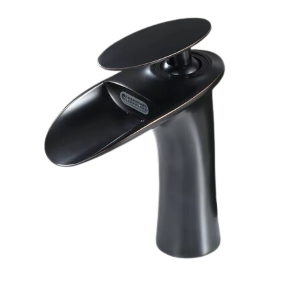 Змішувач дизайнерський для умивальника-раковини з латуні, одноважільний колір чорний Кам'янець-Подільський - фото 1