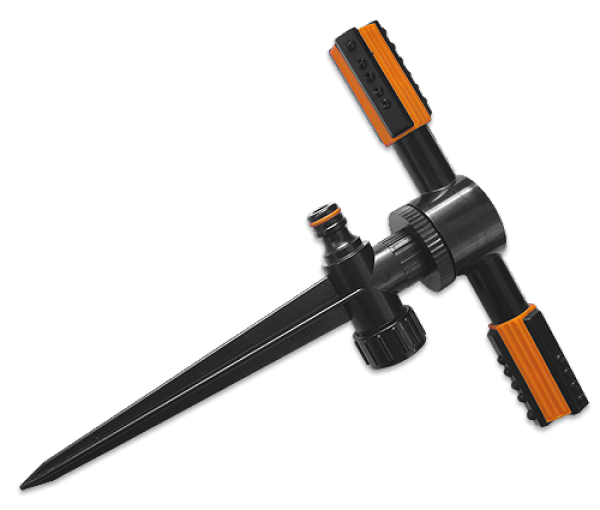 Дождеватель вращающийся 2-х рожковый, на колышке ø13м BRADAS Польша Киев - изображение 1