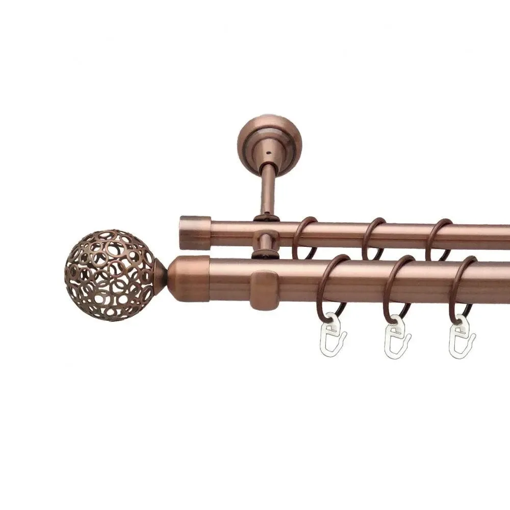 Карниз Orvit Савона металевий дворядний відкритий гладка труба кільце металеве Мідь 25\16 мм 300 см Львов - изображение 1