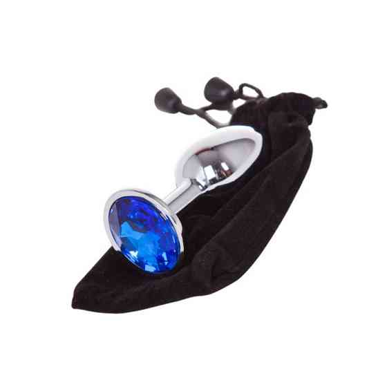 Сталева анальна пробка з кристалом - 4*9 см - Анальні іграшки Вінниця