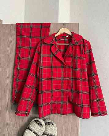 Женская уютная домашняя пижама в клетку байка 48/50 Одесса