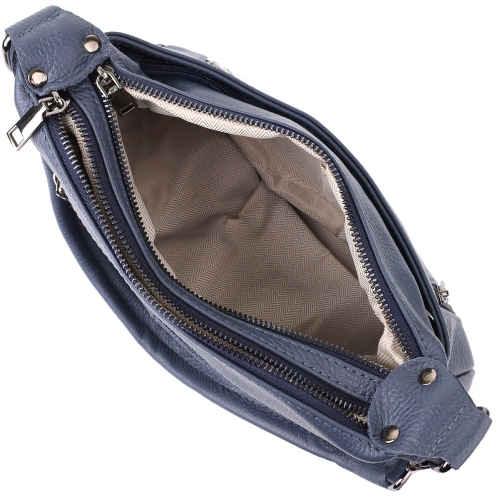 Зручна жіноча сумка з натуральної шкіри Vintage 23019 Синій Київ - фото 8