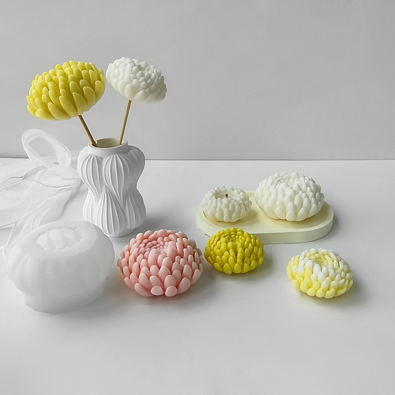 Силиконовая форма для изготовления свечи, молд 55 х 55 мм Хризантема для изделий из соевого,пчелиного воска и парафина Каменец-Подольский - изображение 5