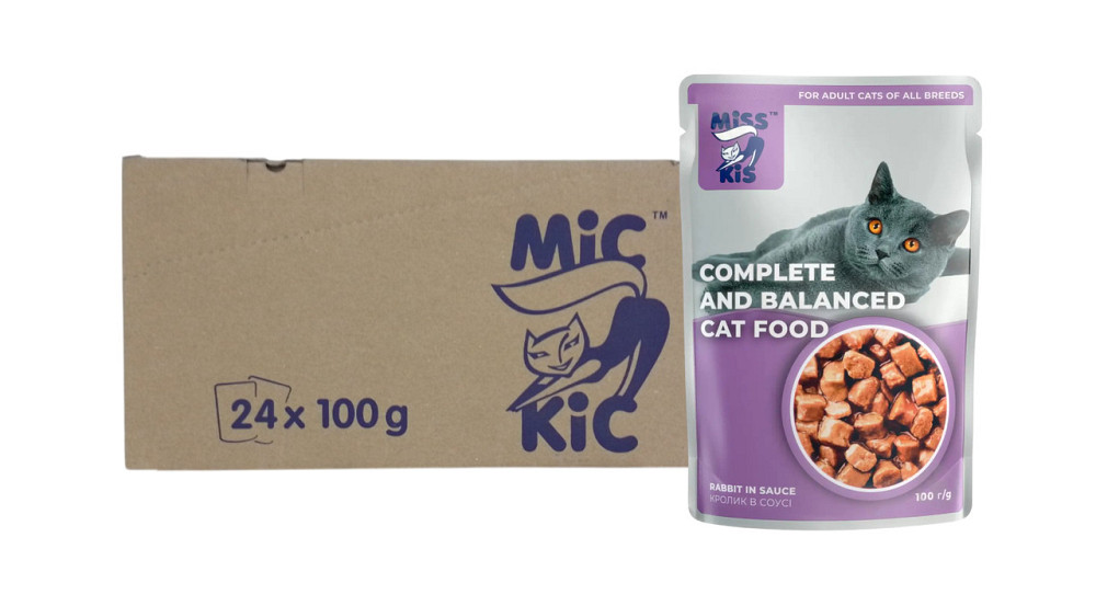 Мис Кіс вологий корм для кішок з кроликом в соусі 100 г (блок 24 шт) Вінниця - фото 1