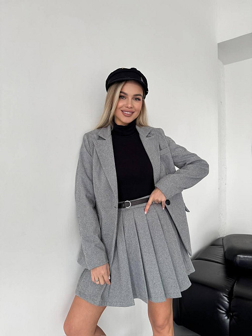 Женский стильный классический костюм двойка  кашемир + подкладка Черный, 48 Одесса - изображение 1