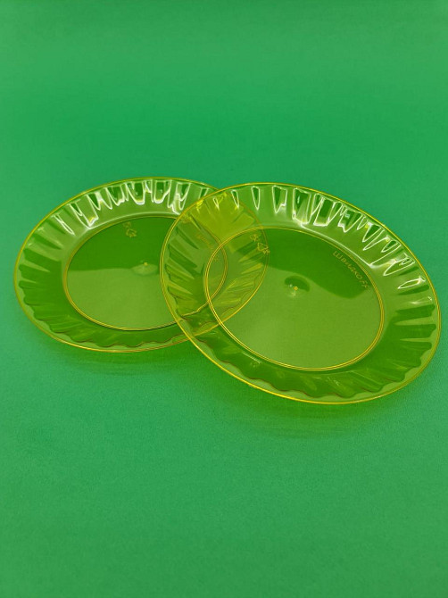Тарілка одноразова 160 мм Склоподібна Жовта (10 шт) Харків - фото 1