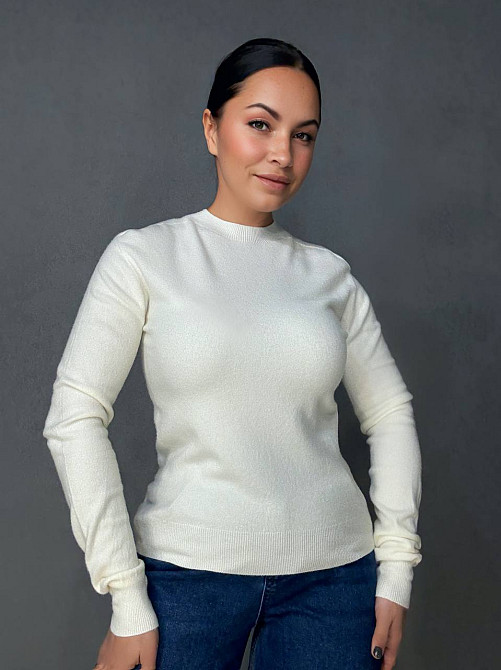 Светр жіночий A-N 2403 водолазка гольф базовий з круглим горлом, білий, one size Київ - фото 1