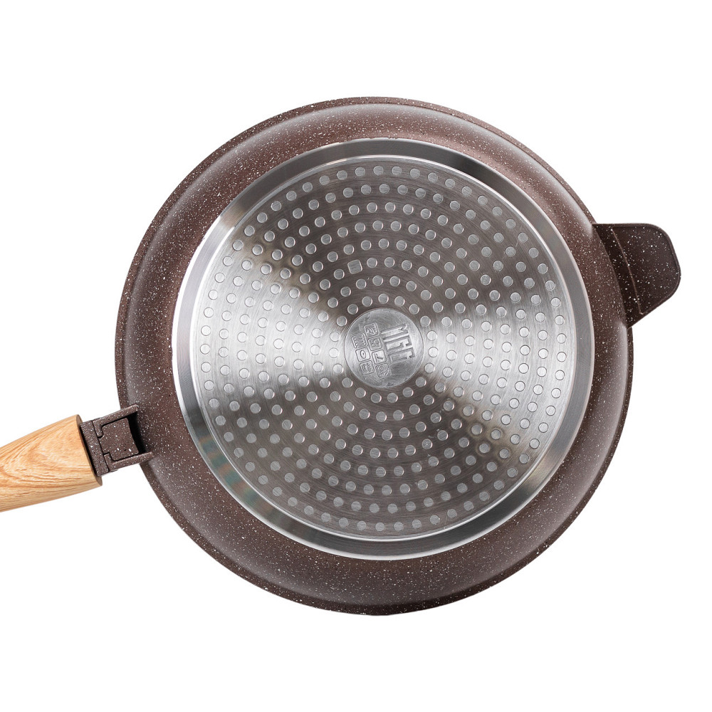 Сковорода алюмінієва 3.5 літра глибока зі скляною кришкою Ø 28 см кавова MGC HP-4-465CO Коломия - фото 3