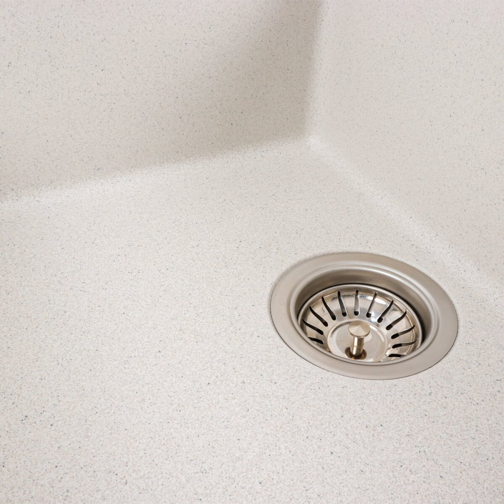 Гранітна мийка для кухні VALESO LOTOS 6550 матова Біла в крапку Коломыя - изображение 3