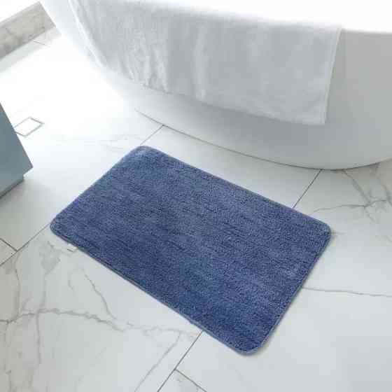 Коврик для ванны и душа Bathlux мягкий тканевой прорезиненный, нескользящий Голубой Каменец-Подольский