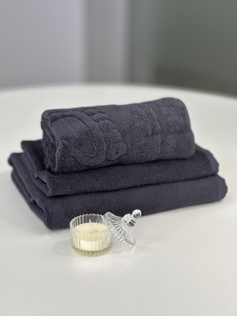 Комплект махрових рушників + килимок для ніг Ideal Textile графіт Чернівці