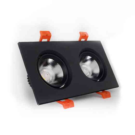 LED Світильник стельовий подвійний 5Wx2 4100К поворотний чорний Київ