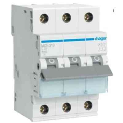 Автоматичний вимикач Hager 3-п. C 10A (6kA) 3M (A) (MCN310) Вінниця