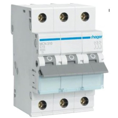Автоматический выключатель Hager 3-п. C 10A (6kA) 3M (A) (MCN310) Винница - изображение 1