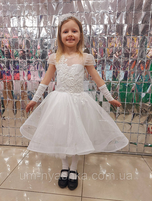 Детское нарядное платье удлиненное сзади Белое 116-134 Кривой Рог - изображение 3
