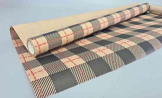 Рулон 8 м бумага подарочная с печатью (38) для цветов (h680) Крафт №8 (1 шт) Харьков