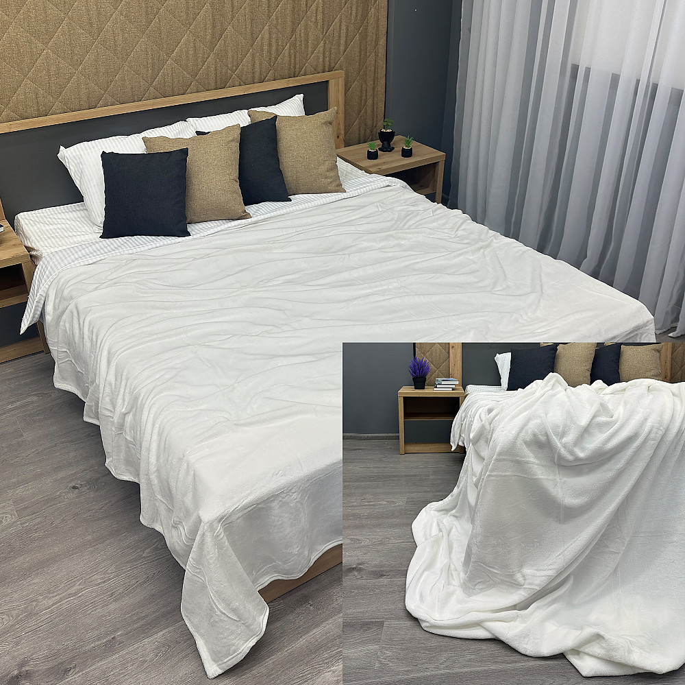 Плед-покривало 160х200 см (+-5см) Білий (87-046) Київ - фото 1