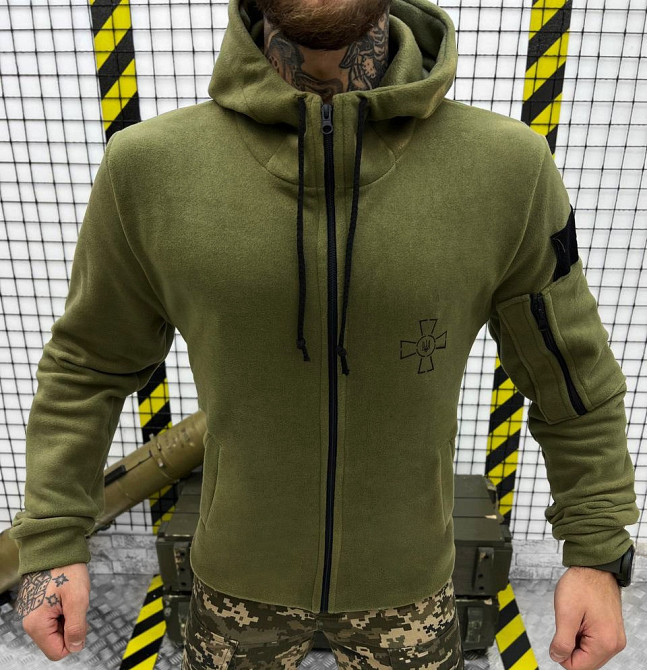 Фліска олива ЗСУ на змійці з капюшоном Одеса - фото 2