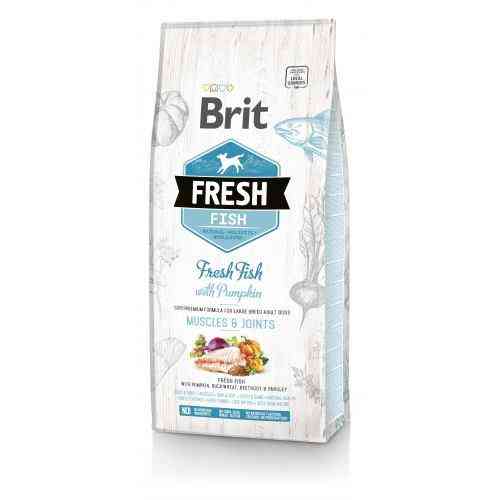 Сухий корм Brit Fresh для дорослих собак великих порід, для м'язів та суглобів, з рибою та гарбузом, 12 кг Київ