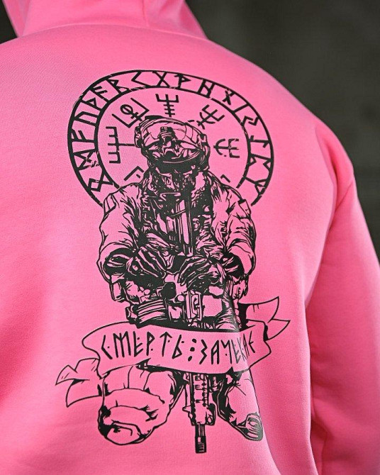 Мілітарі худі на флісі GENESIS Руни pink ПП8072 Одеса - фото 5