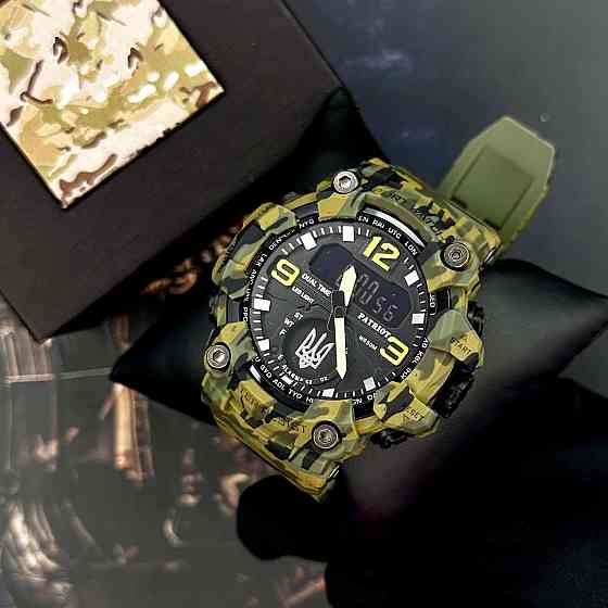 Patriot 003CMGRUASI Тризуб срібло Зелений камуфляж + Коробка. SBR Київ