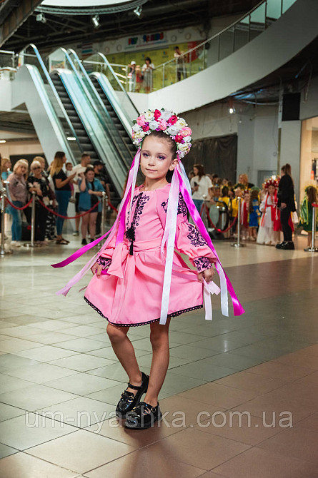 Рожева сукня-вишинка вишите плаття "Троянда-листочки" Кривий Ріг - фото 10