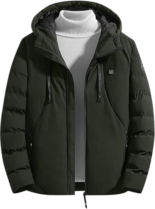 Куртка-парка з підігрівом 15 зон, Softshell, 3 режими, USB, хакі, вітрозахисна, з капюшоном, унісекс Київ - фото 7