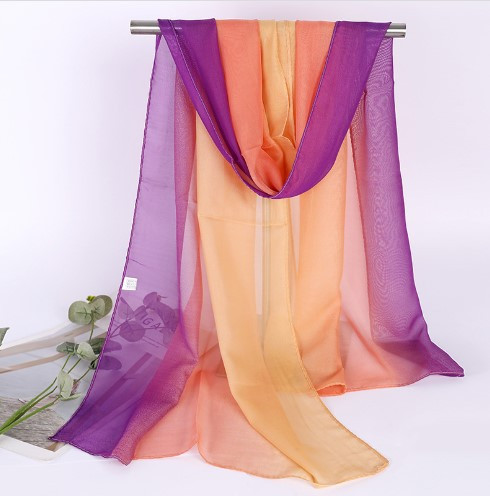 Жіночий шифоновий шарф фіолетово-помаранчевий - розмір приблизно 150*48см Київ - фото 1