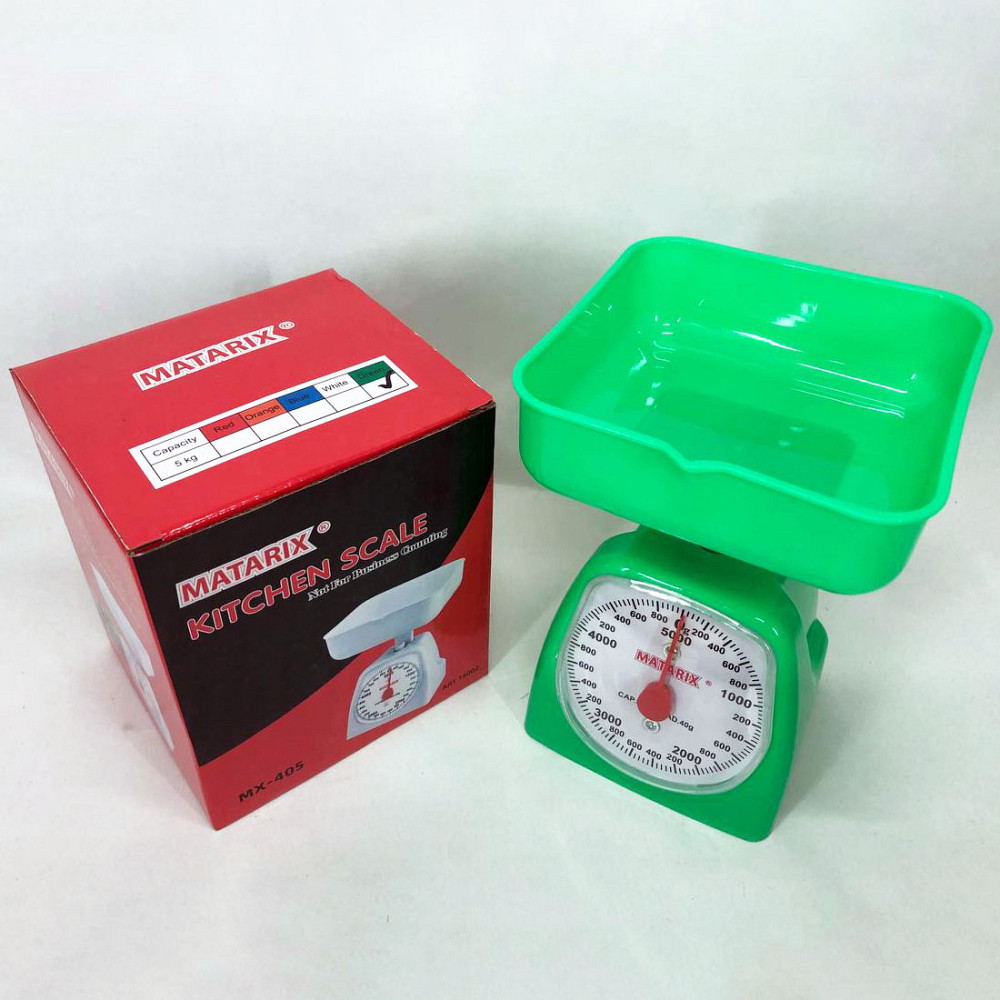 Харчові ваги для продуктів MATARIX MX-405 5 кг зеленые, Кухонні ваги для зважування на батарейках WE-27 Івано-Франківськ - фото 5