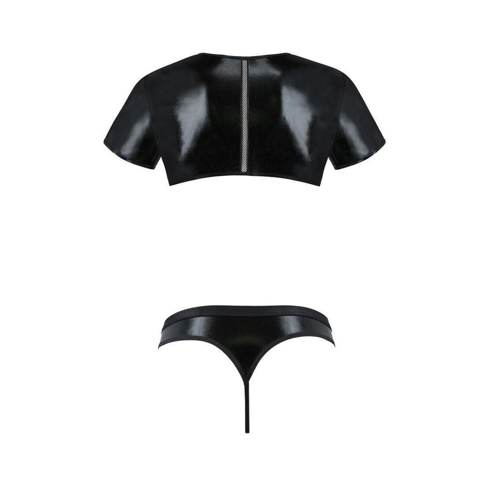 Комплект чоловічої білизни під латекс Passion 057 SET PETER L/XL Black, кроп-топ, стринги Sex Aura Київ - фото 6