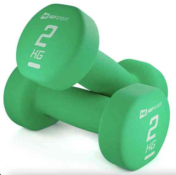 Неопреновые гантели Hop-Sport HS-V020DR 2 по 2 кг зеленые для фитнеса и тренировок Киев