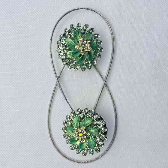 Магніти для штор та гардин "Flowers" набір 2 шт М'ятний (81-223) Київ