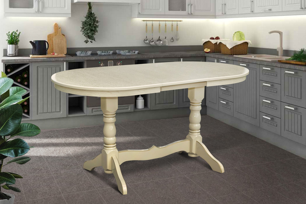 Стіл Говерла-2 розкл (120+40)/80,сл. кістка патина Київ - фото 3